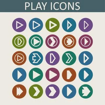 Play icons Stock Illustration