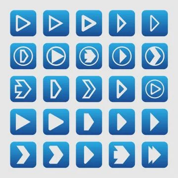 Play icons Stock Illustration