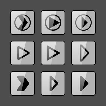 Play icons Stock Illustration