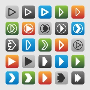 Play icons Stock Illustration