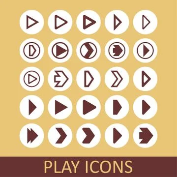 Play icons Stock Illustration