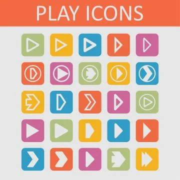 Play icons Stock Illustration