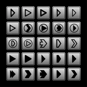 Play icons Stock Illustration