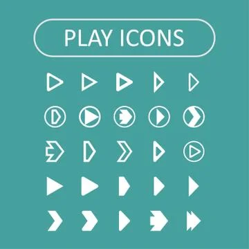 Play icons Stock Illustration