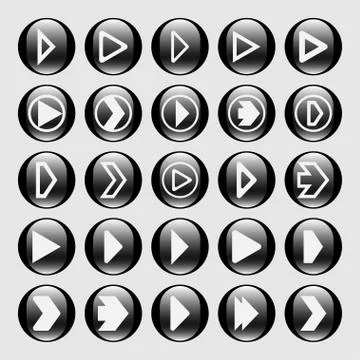 Play icons Stock Illustration