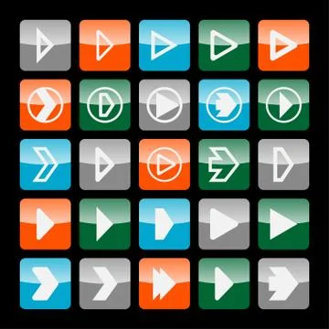 Play icons Stock Illustration