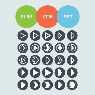 Play icons Stock Illustration