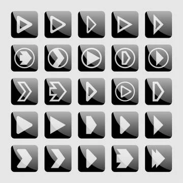 Play icons Stock Illustration