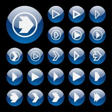 Play icons Stock Illustration