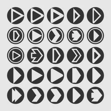 Play icons Stock Illustration