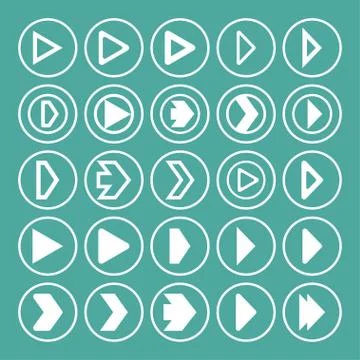 Play icons Stock Illustration