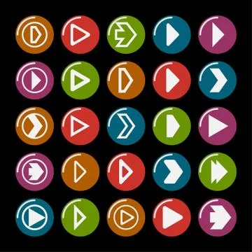 Play icons Stock Illustration