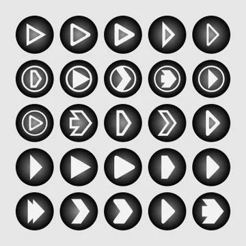 Play icons Stock Illustration