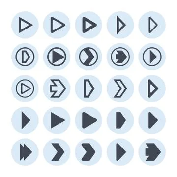 Play icons Stock Illustration