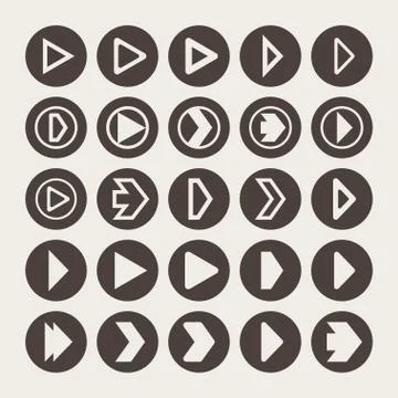 Play icons Stock Illustration