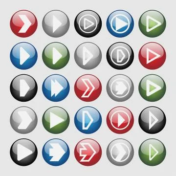 Play icons Stock Illustration