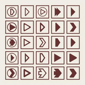 Play icons Stock Illustration