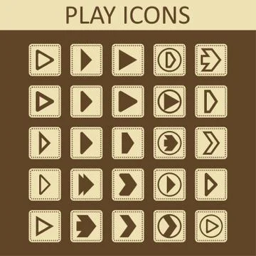 Play icons Stock Illustration