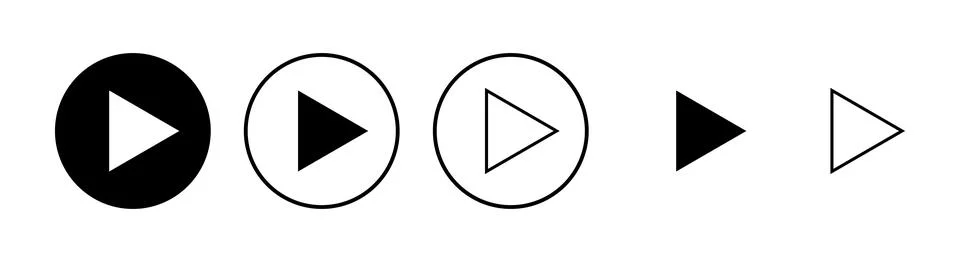 Play Icons set. Play button vector icon. Video icon vector Illustrazione stock