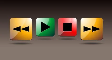 Play icons. Vector buttons Illustrazione stock