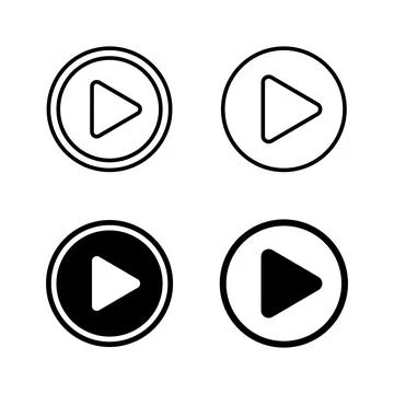Play Icons vector. Play button sign and symbol Stock Illustration