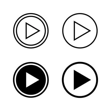 Play Icons vector. Play button sign and symbol Stock Illustration