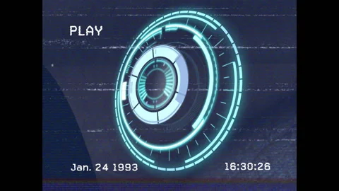 PLAY indicator appearing on tech HUD starting time incrementing to Jan Stock Footage 311663578