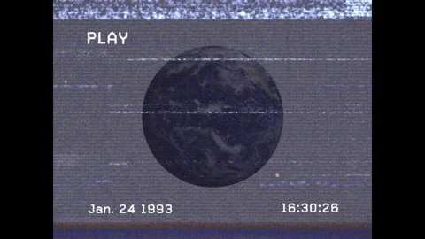 PLAY indicator starting playback globe rotating eastward while displaying Stock Footage 313169532