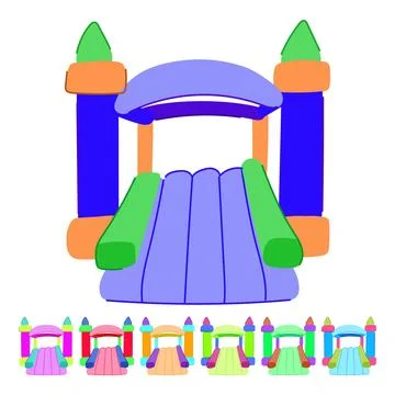 Play inflatable castle vector cartoon graphic Illustrazione stock
