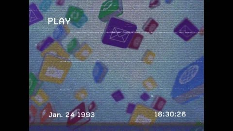 PLAY initiating playback, icons floating rotating while timecode 16:30:22–31 Vidéo 330380366