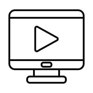 Play inside computer line style icon vector design 스톡 일러스트