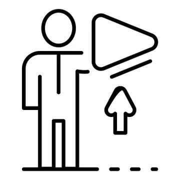 Play interactive learning icon, outline style Illustrazione stock