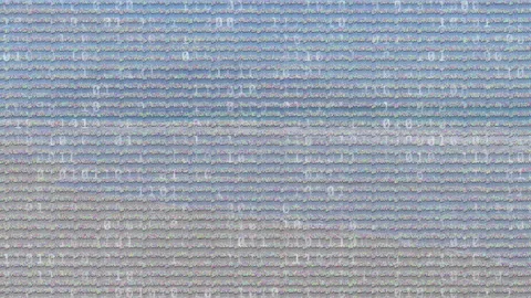 On play, interference showing flickering lines and drifting binary numerals Stock Footage 312468331