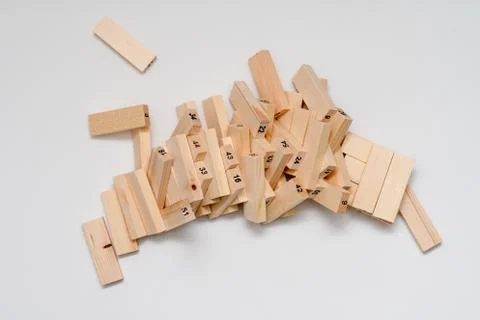  Play a Jenga game Stock Photos