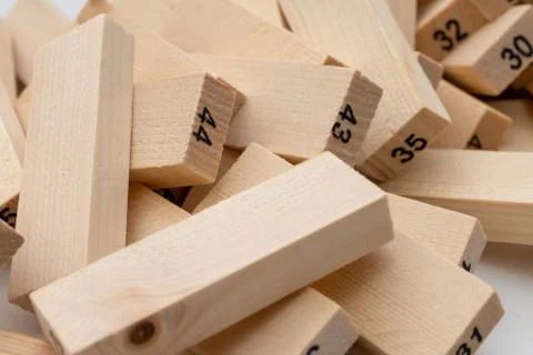  Play a Jenga game Stock Photos
