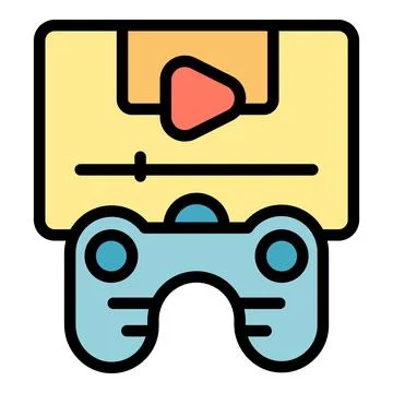 Play joystick icon vector flat Stock Illustration