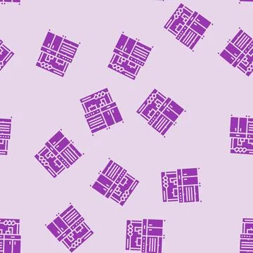 Play kitchen toy child game glyph seamless pattern Stock Illustration