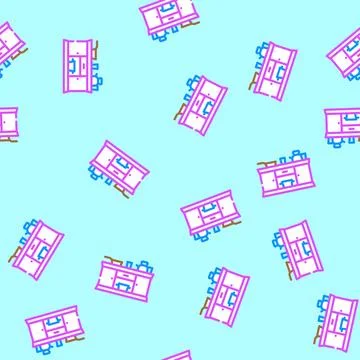 Play kitchen toy child vector seamless pattern Stock Illustration