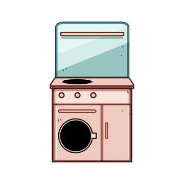 Play kitchen toy for children preparing food Stock Illustration