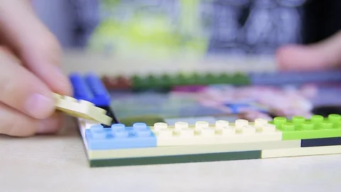 Play with Lego Bricks 01 Stock Footage 86501125