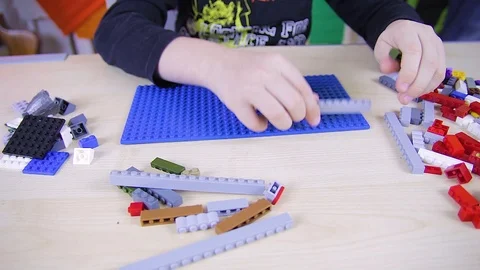 Play with Lego Bricks 02 Stock Footage 86501120