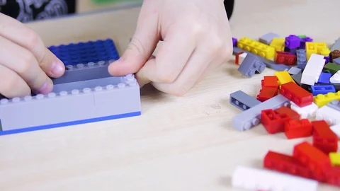Play with Lego Bricks 03 Stock Footage 86501049