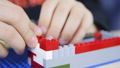 Play with Lego Bricks 04 Stock Footage 86501133