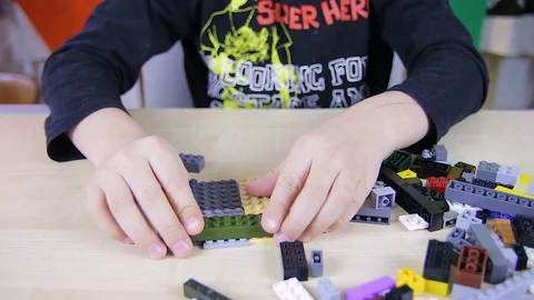 Play with Lego Bricks 06 Stock Footage 86501230