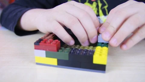 Play with Lego Bricks 07 Stock Footage 86501143