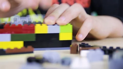 Play with Lego Bricks 08 Stock Footage 86501254