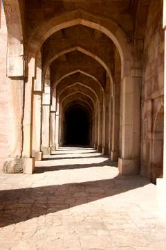 Play of Light at Arched Corridor Stock Photos