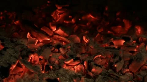 Play light on the burn coals Stock Footage 8845822