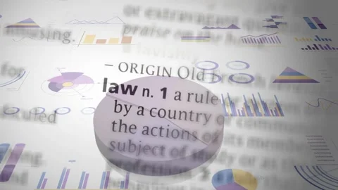 On play, light-purple 3D pie chart lifting wedge while dictionary overlay Stock Footage 335651976