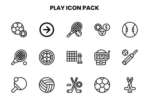 Play Line UI Icons Pack イラスト素材